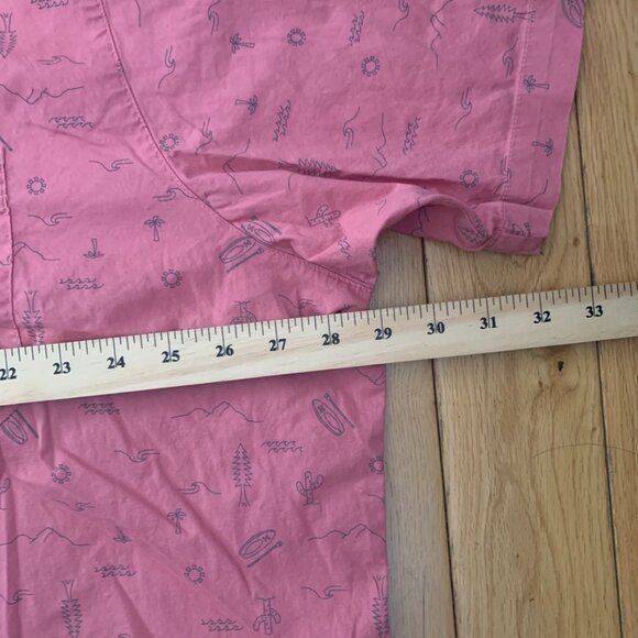 Columbia Button Down Short Sleeve 3xl Regular Fit AOP Pattern Pink Summer - Picture 4 of 6